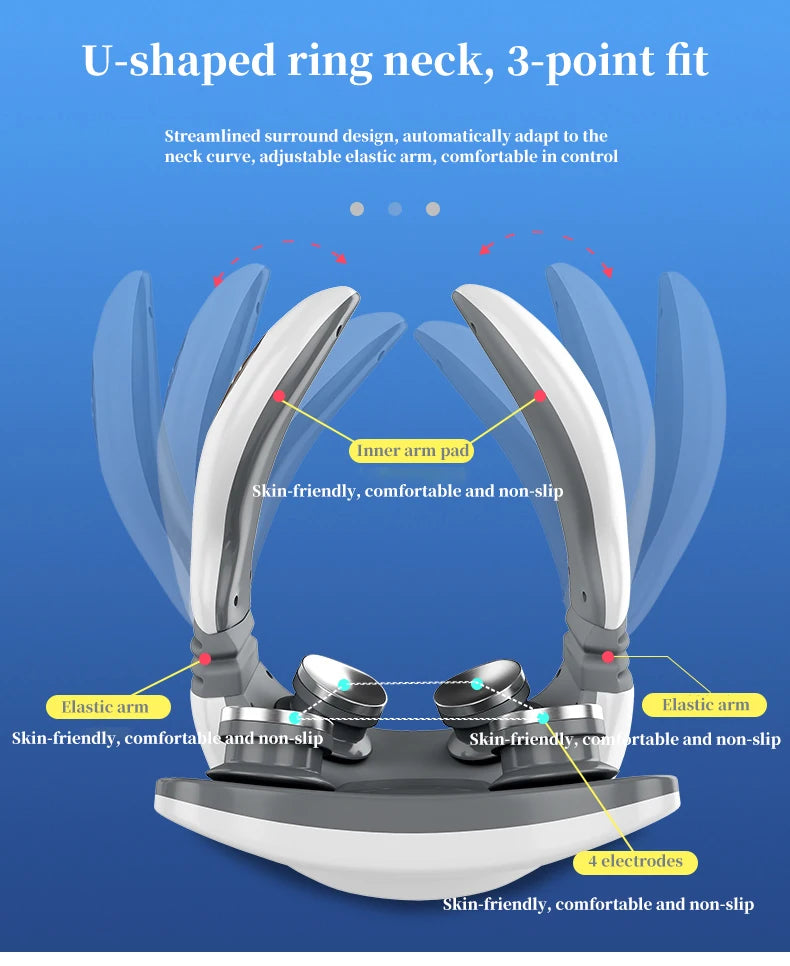 New Smart Electric Shoulder Neck Massager 4D Magnetic Pulse Heated Fatigue Pain Relief Cervical Massage with Remote Control