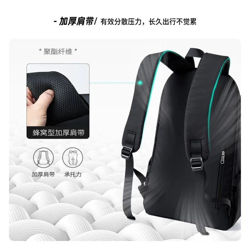 2024 Men's Backpack Lightweight 15.6inch Laptop Bag Casual 30L Waterproof Oxford Travel Backbag Teenage Outdoor Sport Bag