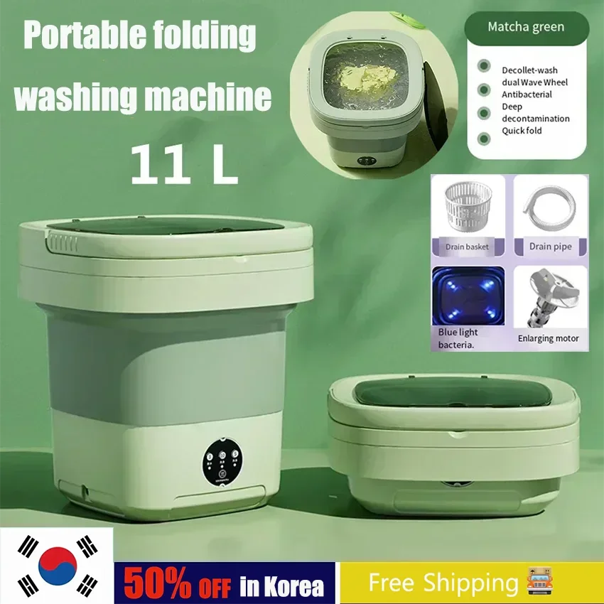 11L 6L Mini Washing Machine Portable Big Capacity with Spin Dryer Bucket for Clothes Travel Home Underwear Socks Mini Machine