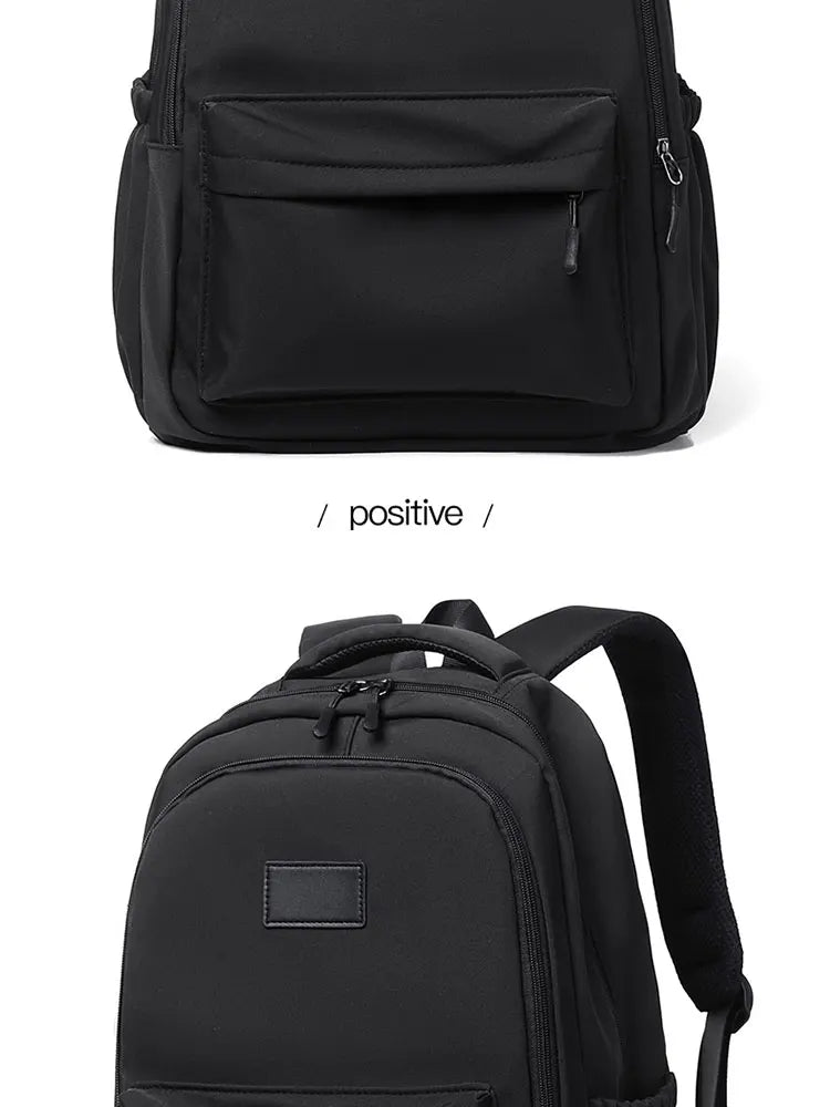 14 Inch Men And Women Universal School Bag Leisure Solid Color Outdoor Sports Shoulder Bag Large Capacity Travel Laptop Backpack