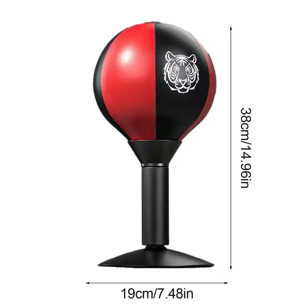 Desktop Punching Bag Table Top Punching Bag PU Leather Suction Cup Fun Punch Rage Bag Desktop Stress Relief Boxing Ball Glove