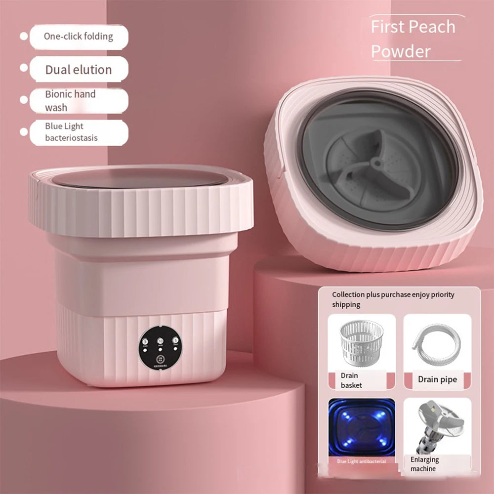 11L 6L Mini Washing Machine Portable Big Capacity with Spin Dryer Bucket for Clothes Travel Home Underwear Socks Mini Machine