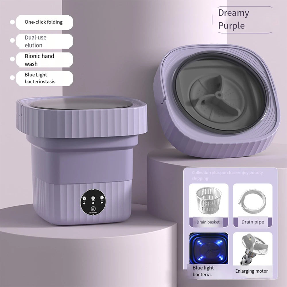 11L 6L Mini Washing Machine Portable Big Capacity with Spin Dryer Bucket for Clothes Travel Home Underwear Socks Mini Machine