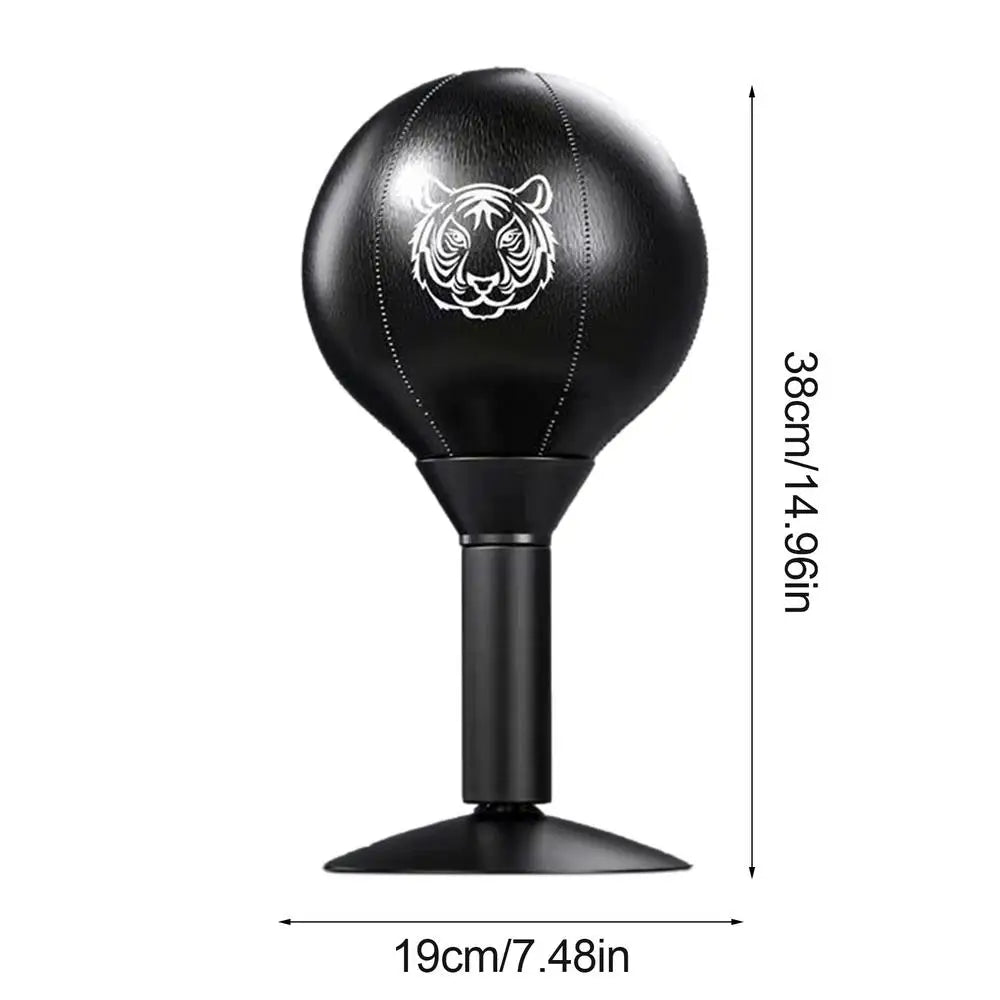 Desktop Punching Bag Table Top Punching Bag PU Leather Suction Cup Fun Punch Rage Bag Desktop Stress Relief Boxing Ball Glove